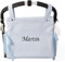 Bolso talega Lactancia Personalizado, Bolso Polipiel con Nombre Bordado, Talega para Carro Silla de Paseo Universal (Azul)