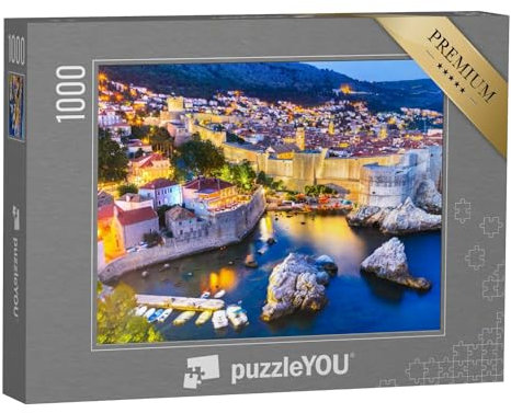 puzzleYOU: Puzzle 1000 Teile „Spektakuläre Dämmerung über Dubrovnik, Kroatien“ – aus der Puzzle-Kollektion Kroatien