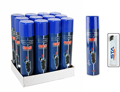 4 x 300ml Feuerzeuggas Nachfüllgas Universalgas Feuerzeug + 1 gratis Feuerzeug