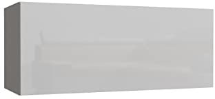 Furnitech Wohnwand Wohnzimmer | Hängend Wohnwand Modern | Wohnzimmer Schrankwand mit Regale und TV Schrank | Wohnzimmer Möbel (GS4, Weiß)