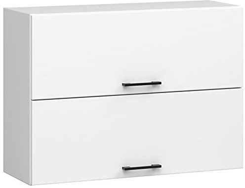 3E 3xE living.com Küchenmöbel EDERSEN, Klapphängeschrank mit Zwei Tür in weiß (B:80cm H:58cm T:30cm) mehr Teile zum Auswahl