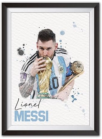 LIONEL MESSI ARGENTINA WORLD CUP WATERCOLOUR STYLE A4 PRINT