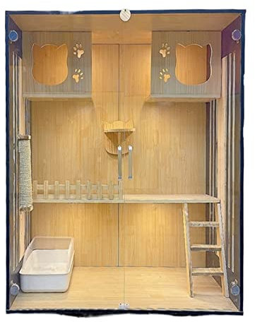Haustierhaus Katzenkäfig Villa Home Cat Cage Indoor Katzenschrank Katzenhaus Katze Katze Villa Luxus großer zweistöckiger Katzenvilla Haustierkäfig