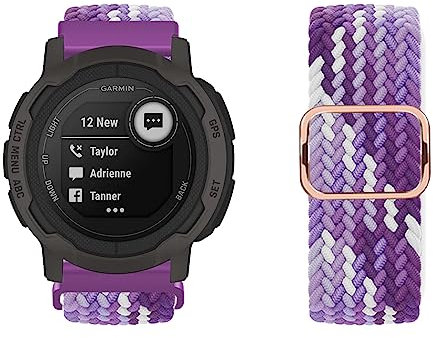 Band für Garmin Instinct 2 Solar/Surf/Tactical Armband Nylon Gewebt Loop Band für Garmin Instinct 2 Solar/Surf/Tactical Armband Schiebeschließe Armband für Garmin Instinct 2 Solar/Surf/Tactical (W)