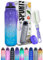 K-MART Water Bottle 1L, Sports Water Bottle with Time Markings, BPA-Free, Leak-Proof Drinks Bottle, Perfect for Running, Cycling, Gym, Yoga, Camping and Outdoor Activities, Blue-purple