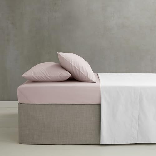 Catherine Lansfield Spannbetttuch, leicht zu bügeln, gekämmt, Perkal, Kingsize, Blush Pink
