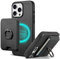 TUCCH 2-en-1 Coque pour iPhone 15 Pro Max Porte-Cartes Adhésifs Séparable Cuir Synthétique RFID Blocage Support Anneau Doigt Rotatif Portefeuille Magnétique Antichoc Housse Fin Protection - Noir