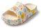 JOMIX Tongs Femme Imprimé Chaussons d'été en Caoutchouc Claquettes Femme pour Maison Douche Piscine Plage (Gâteau, 40-41)