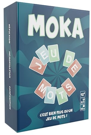 Moka Jeu de Société 2 à 4 Joueurs, Jeu de Mémoire Educatif, Jeux de Lettres Adultes et Enfants, Créez des Mots et Retenez Les Lettres, Conçu en France, Idée Cadeau Original