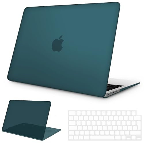 NPUOLS Custodia Protettiva per 2024-2021 MacBook Pro 16 Pollici Cover M4 M3 M2 M1 Pro Max A3403 A3186 A2991 A2780 A2485, 16,2 Opaco Rigide Protection Cover e Sottile TPU UE Tastiera Cover, Deep Teal
