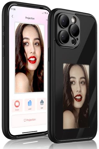 GDNSLife Smart-Tintenbildschirm-Projektions-Handyhülle für iPhone, zeigt sofort Fotos auf der Rückseite des Tintenbildschirms an. DIY und anpassbare Handyhülle, personalisieren Sie Ihr Telefon.