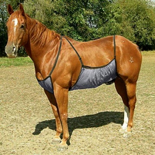 Protège-Ventre de Cheval, Maille Légère et Respirante Contre Les Mouches, Protection du Ventre avec Sangles Réglables pour Un Réglage Stable de L'équitation