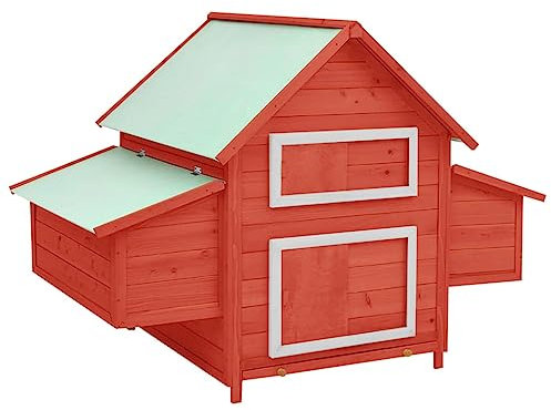 Hommdiy Tanne Hühnerstall Hühnervoliere Hühnerhaus Rot