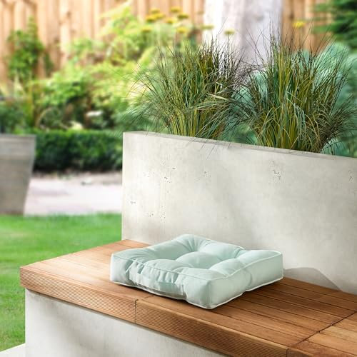 CB Home & Style Sitzkissen Outdoor für Balkon und Terrasse 39x39x8cm (Mint)