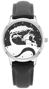 DUR Schmuck: Uhr 36er Küste mit Lavasand, matt, Lederband schwarz, DW039