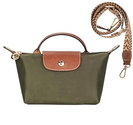 DOMAT Crossbody Tasche für Frauen, Chic leichte Geldbörse mit Leder Top-Griff, kompakte Clutch Bag, Schulter Handtasche (Army Green)