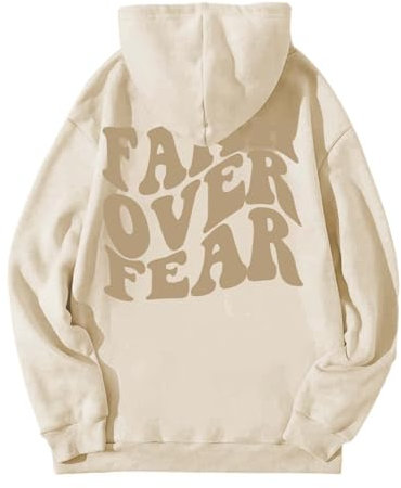 Polaire Grande Taille Femme Sweat Rose Bonbon Sweat à Capuche décontracté pour Femmes, Lettre Graphique imprimée, Manches Longues, Cordon de Serrage, Sweat Femme Rose Pull Femme Polaire (Beige, S)