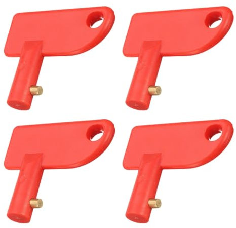 EIHI 4 Pièces Clés pour Interrupteur de Batterie de Voiture, Clé Coupe Circuit Batterie, Clé de Commutateur D'Isolateur de Batterie, Clé Coupe-Batterie pour Camion Bateau Voiture