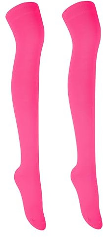Gadgets Mafia Calzini alti al ginocchio, calzini sopra il ginocchio per donne e ragazze, calzini alti coscia coscia Cosplay stivali lunghi calza calza scaldamuscoli calzini alti taglia 36-39, Fucsia