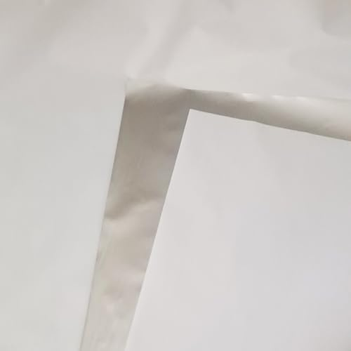 Stoff mit silberner Thermobeschichtung als Sonnenschutz | hohe Lichtundurchlässigkeit | Verdunkelungsstoff als Meterware, blickdicht für Verdunkelung, Gardinen und Vorhänge (Perlweiß)