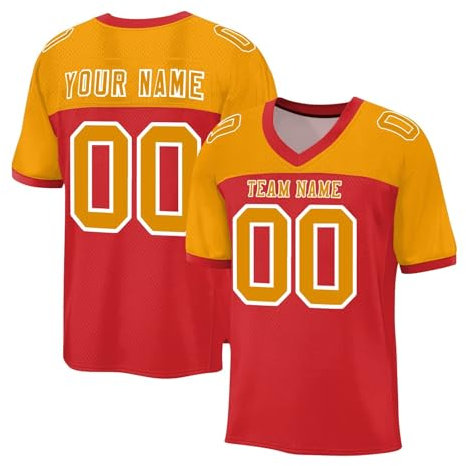 Herren Sporthemden Personalisiert American Football Trikot Personalisierte Schnelltrocknend Atmungsaktiv T-Shirt mit Namen Nummer Practice Jersey Shirts Kurzärmelig für Männer Damen Kinder, S ~ 7XL