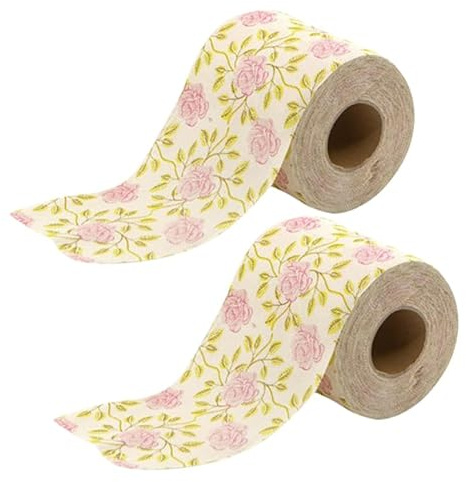 Healeved Papier Toilette Imprimé Floral Fantaisie 2 Rouleaux en Pulpe De Bambou Naturelle Doux pour La Peau Et Décoration Élégante pour Salle De Bain Cuisine Et Bureau