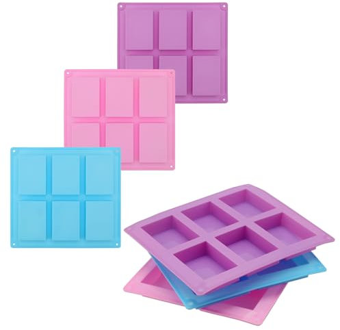 MUNGHOK 6 stampi rettangolari in silicone per sapone fatto in casa, 6 pezzi