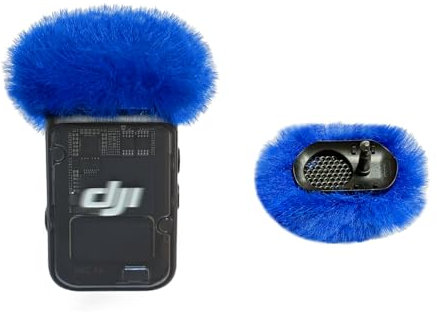 2 Pack Microphone Windscreen Compatible with DJI MIC 2/ OSMO POCKET 3 Microphone Furry Wind Muff (Not for DJI Mic 1)-Blue