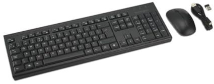 Kensington KM100 EQ Combo Tastiera cablata e Mouse ambidestro per PC desktop e computer portatile, design antischizzi, compatibile con Windows e Mac, ISO AZERTY, nero K75452FR