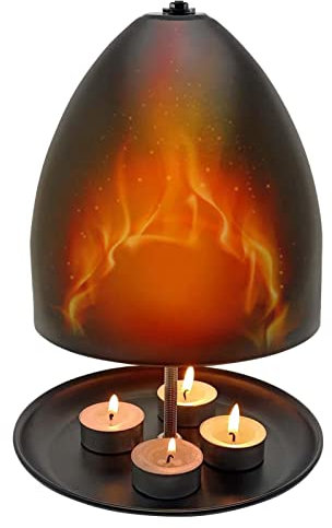 Tea Light Candle Heater, Metal Table Tea Light Heater, Tea Light Oven Ceramic Radiator, Tea Light Oven Candle Holder, Candle Heater for Up to 6 Tea Lights, Tealight Candles Stove Heater