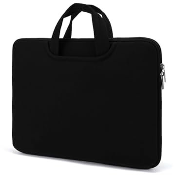 Cmis Kbei Sac d'ordinateur de 40,6 cm et 43,2 cm, poche avant pour alimenter, souris, grand espace, sac à main pour ordinateur portable, sac à main léger pour ordinateur, Noir , 16-17inch