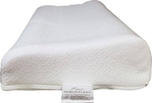 BCS Home&Sleep Nobus | Nackenkissen | Orthopädisches höhenverstellbares Kissen 50 x 30 cm mit 3-lagigem Supersoft-PUR-Schaum | Anpassbar für alle Schlaftypen | Tencel-Bezug waschbar & atmungsaktiv