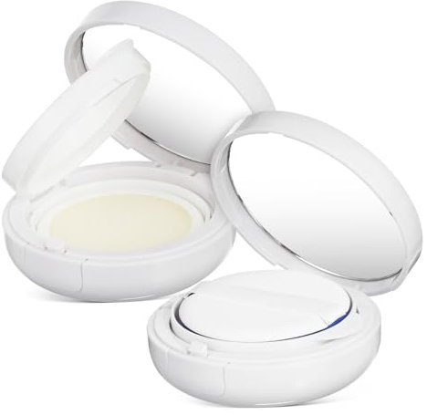 VALICLUD 2stücke Leerer Cushion Foundation Behälter Runder Make-up-puderbehälter Leeres Foundation Cushion Compact Mit Spiegel Für Lose Puder Und Make-up-aufbewahrung