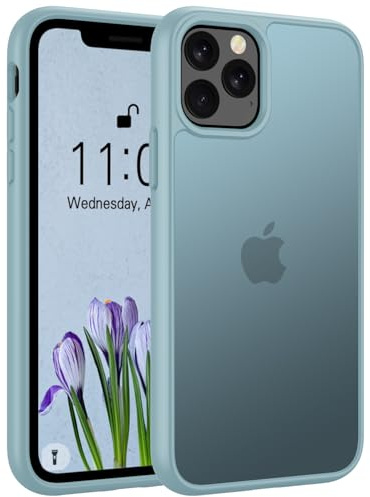 Andwing Matt für iPhone 12 Pro Max Hülle, Militärstandard FallSchutz Handyhülle für iPhone 12 Pro Max, Mattierte Durchscheinende Rückseite Schutzhülle, Anti-Fingerabdruck Kratzfest-Hellblau