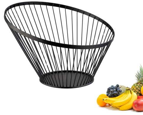 Westmark Wire Basket Vista – Corbeille à Fruits et Corbeille à Pain au Design Élégant – Corbeille en Métal Noir pour Fruits, Légumes, Pain et Petits Pains, 30 cm