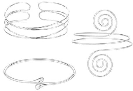 XFSRG Oberarmreif Damen Armband Spiral Design Oberarm Schmuck Armreif Metall Armband Damen Edelstahl Set Modische Armreifen