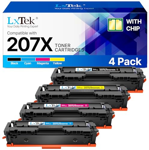 207X Kompatibel für HP 207X Schwarz Kompatibel für HP Toner 207A, 4 Pack | W2210X 207A Kompatibel für HP 207A Toner Set Original Kompatibel für Color Laserjet Pro MFP M283fdw Toner Original MFP M282nw