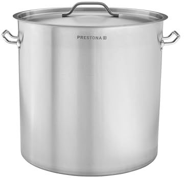 TECHNICA Prestona Topf Induktion 50l Kochtopf mit Sandwichboden 400mm | Hitzebeständige Griffe – Deckel inklusive – Für alle Herdarten – Spülmaschinengeeignet