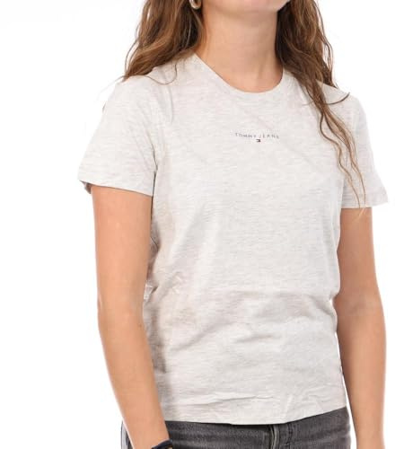 Tommy Hilfiger Linear Damen-T-Shirt, Hellgrau