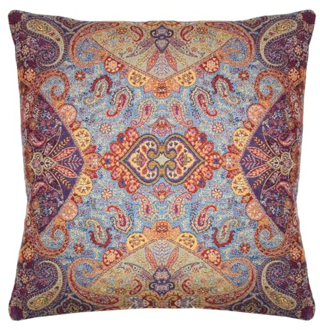 Lorenzo Cana Home Edition Luxus Kissenhülle handgewebt Mehrfarbig 100% Baumwolle Kissenbezug Zierkissen Zierkissenbezug Kissen Sofakissen Gelb Blau Violett Bunt 96339