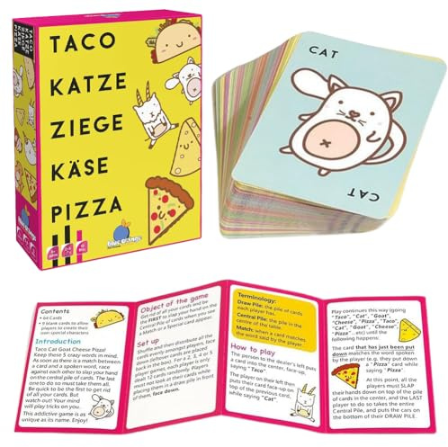 QWEPU Juego de Cartas de Juegos De Mesa,Mesa y de Cartas,Card Game Juego Familiar para 2 a 8 Jugadores,Rápido para Familias Partir de 8 Años para Viajes