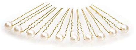 10 x Perlen Haarnadeln - Brauthaarschmuck, Haarschmuck, Perlenhaarnadel | 10PG-Beige