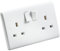 Knightsbridge CU9000S Curved Edge 13 A 2 Gang SP Switched Socket, 230 V, White