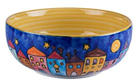 Gall&Zick Saladier en céramique Peinte à la Main Multicolore, Jaune, Petit
