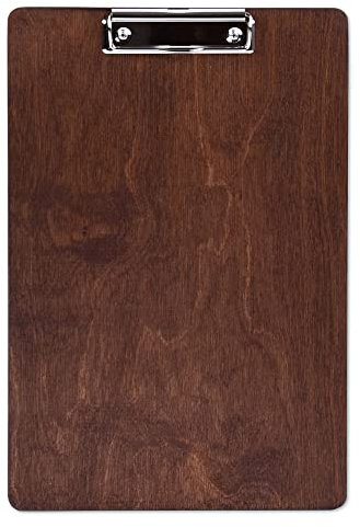 Menüboard Klemmbrett Nature aus Holz dunkel A4