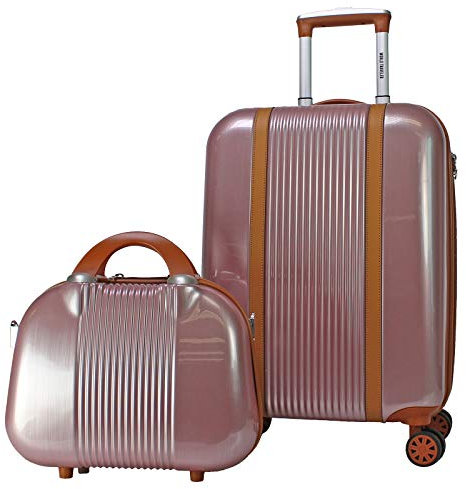 World Traveler Classique Leichtgewicht Spinner 2-teiliges Gepäckset schwarz, Rose Gold (Gold) - WT8277-2-ROSE Gold