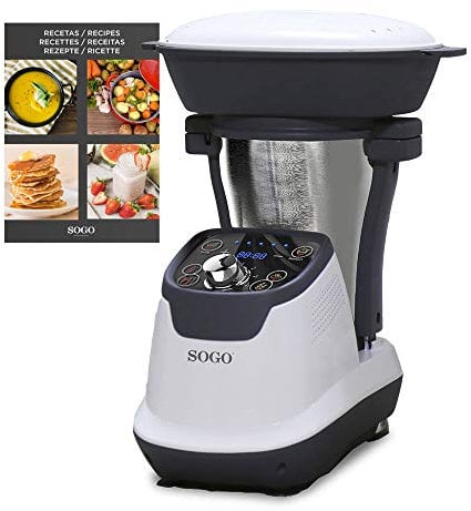 Robot de Cocina Multifunción, con Vaporera, Libro de Recetas