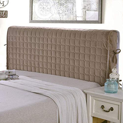 Bett Kopfteil Husse/Bezug, Bettkopfteil Hussen Staubdichte Kopfteilbezug Verdicken Baumwolle Einfarbig Kopfbedeckungen Abdeckungen Für Schlafzimmer,Brown-200cm(79inch)