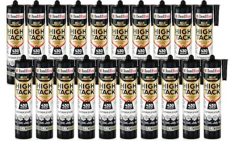 Isolbau Montage-Kleber Extra Stark High Tack - 20 x 530 g - Alleskleber für Innen- & Außenbereich - Baukleber Hybrid MS Polymer - Extrem Stark - 430 kg / 10 cm² - Weiß
