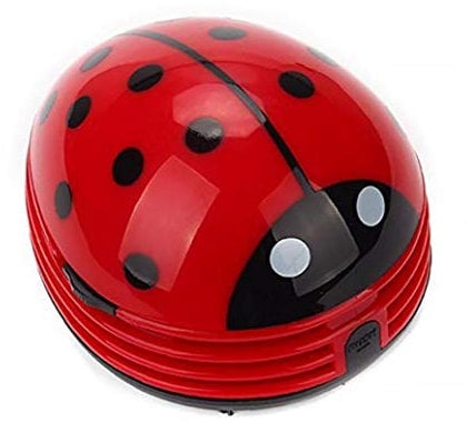 Uayasily Cute Mini Desk Cleaner, Portable Beetle Vacuum Cleaner Crumb Sweeper Desk Hoover Mini Hoover